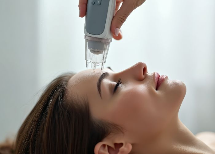 Hautbehandlung mit einem professionellen Gerät im Kosmetikinstitut.